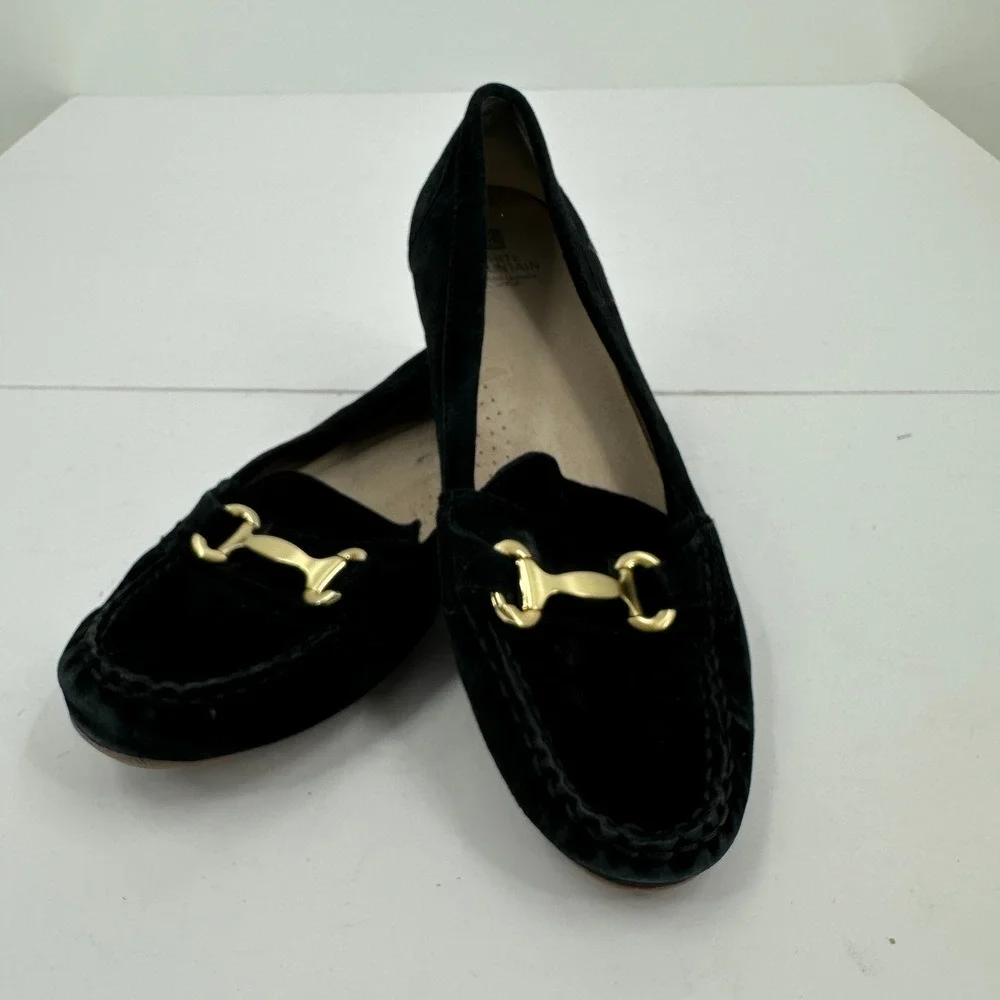 White Mountain Womens Velvet Loafers Sz 10M Old Money Equestrian Luxe Minimalist